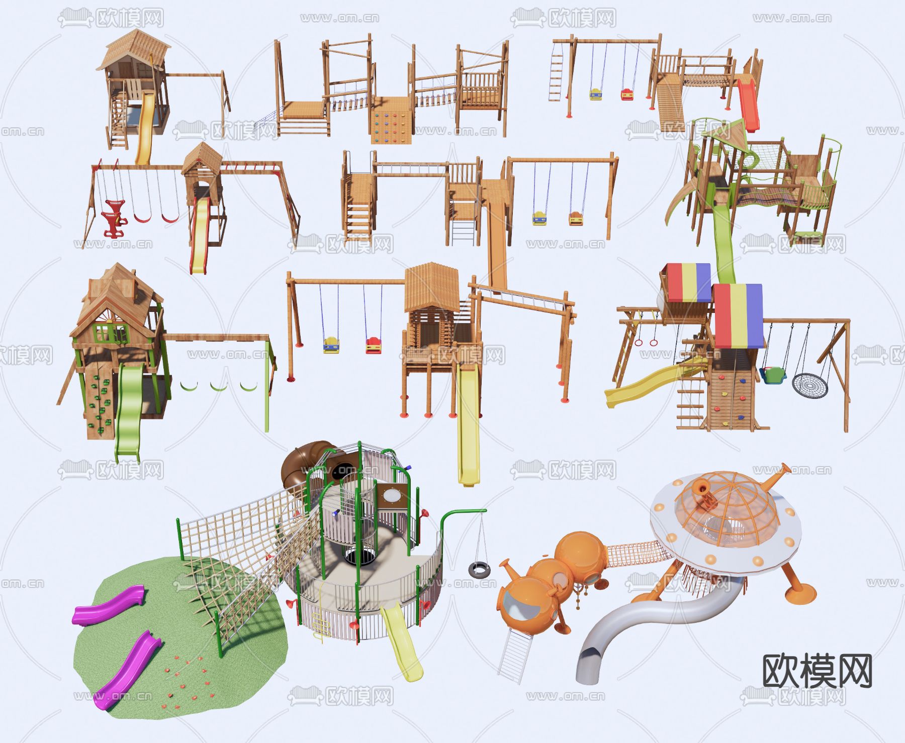 儿童器材 滑梯su模型