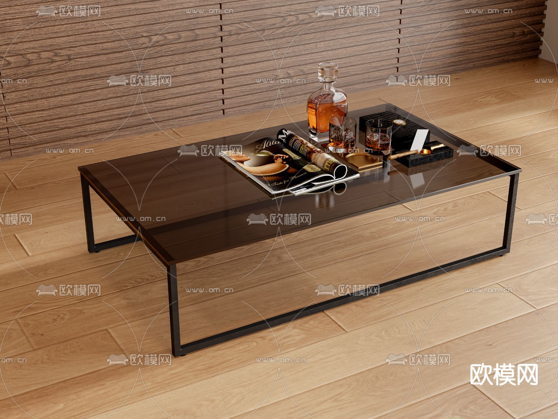 现代茶几 透明茶几3d模型下载