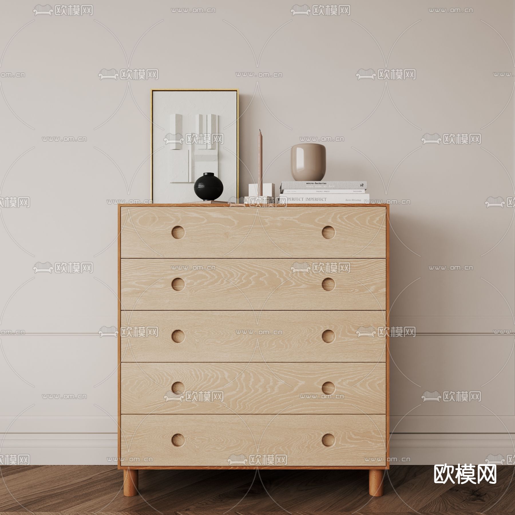 北欧斗柜 边柜3d模型下载