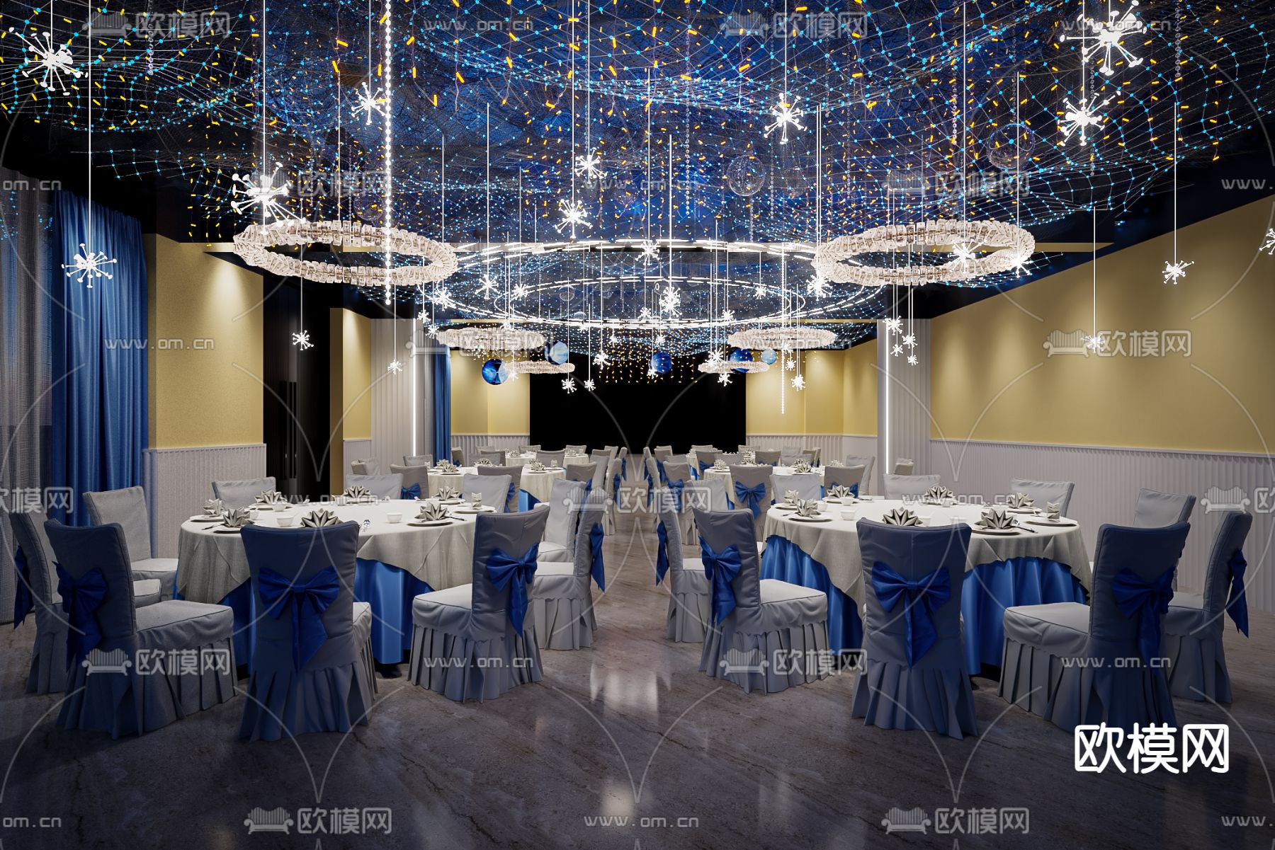 酒店宴会厅3d模型下载