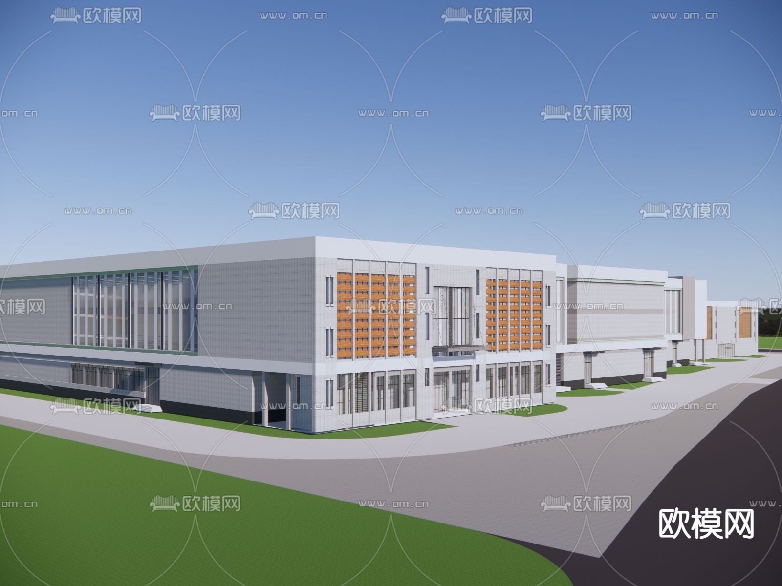 办公产业园su模型下载（渲染图3）