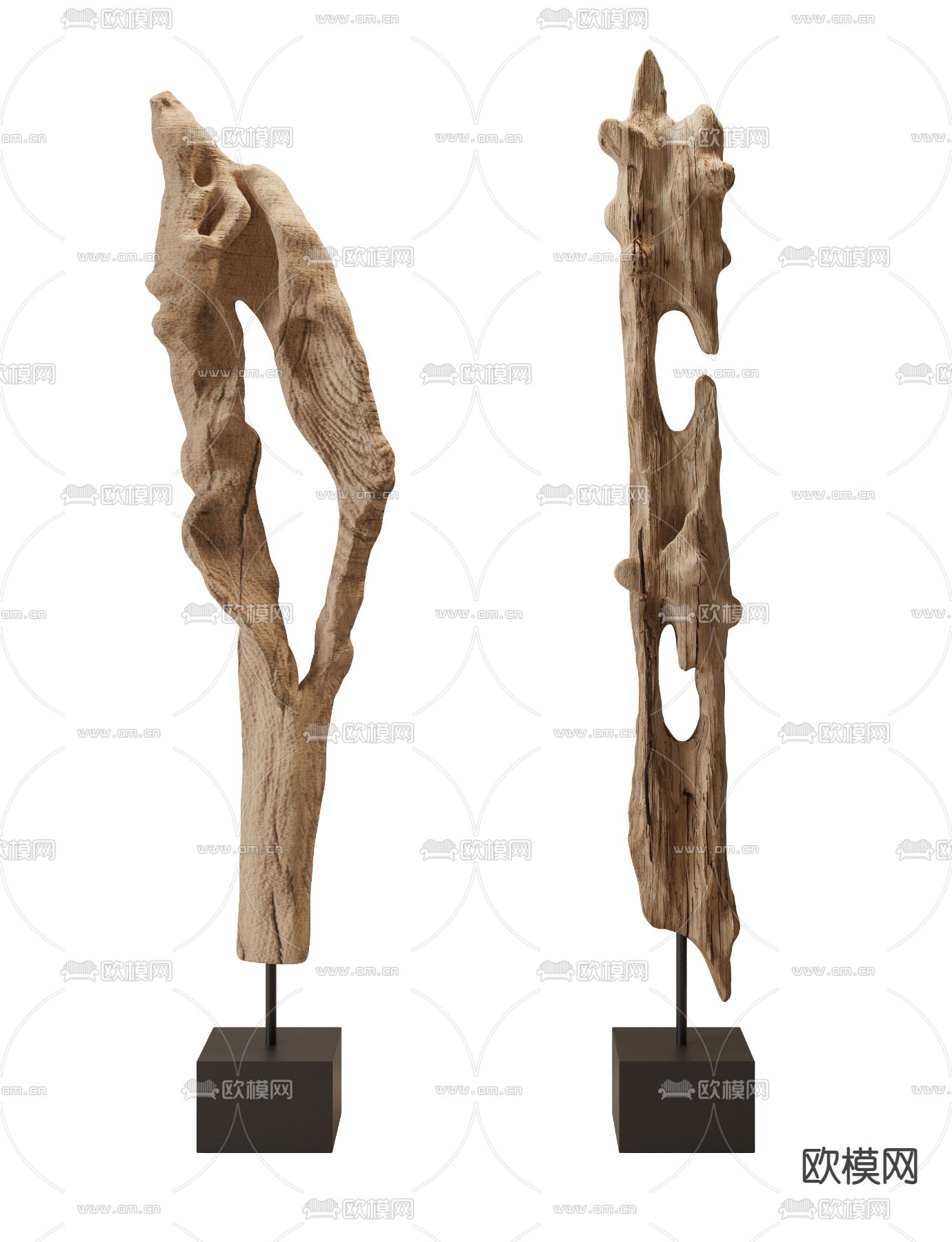 侘寂木雕 艺术摆件3d模型下载