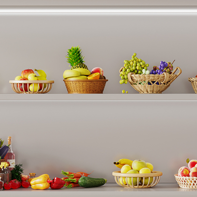  水果 蔬菜su模型 