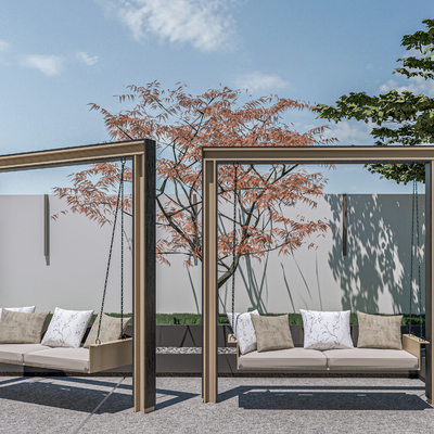  现代秋千椅su模型 