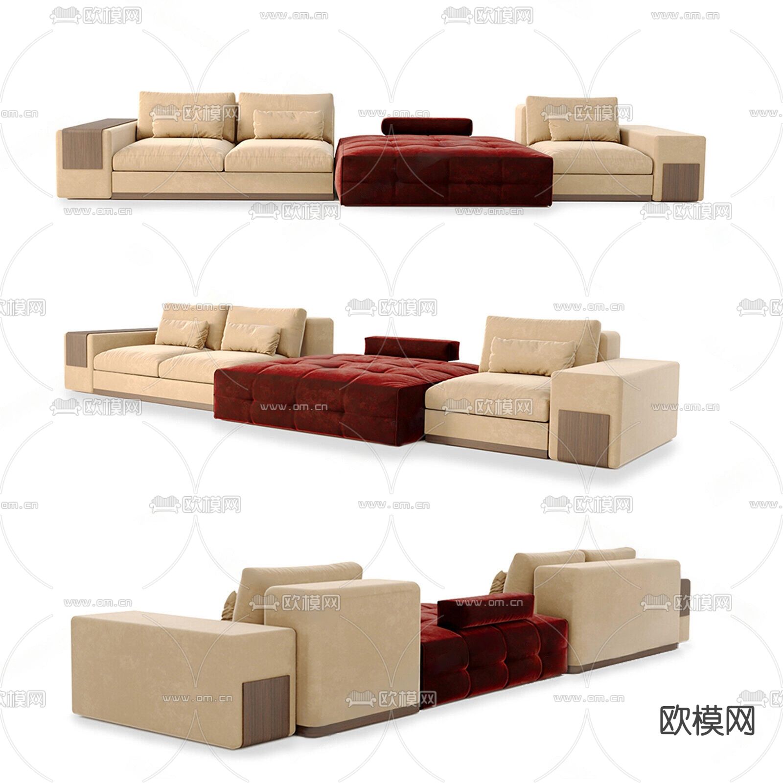 多人沙发3d模型下载_ID14199709_3dmax免费模型-欧模网