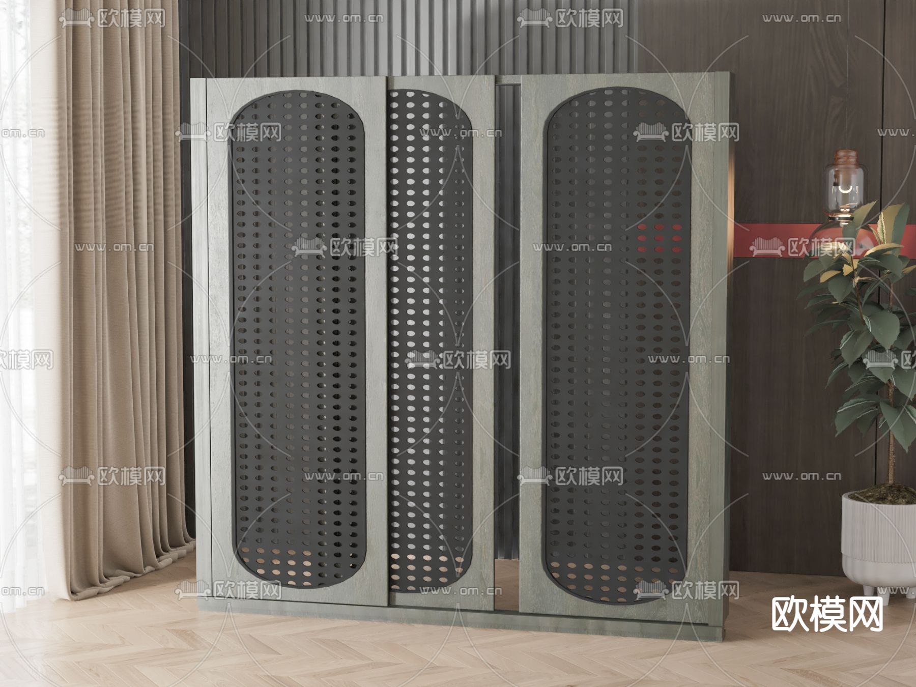 北欧屏风 隔断3d模型下载
