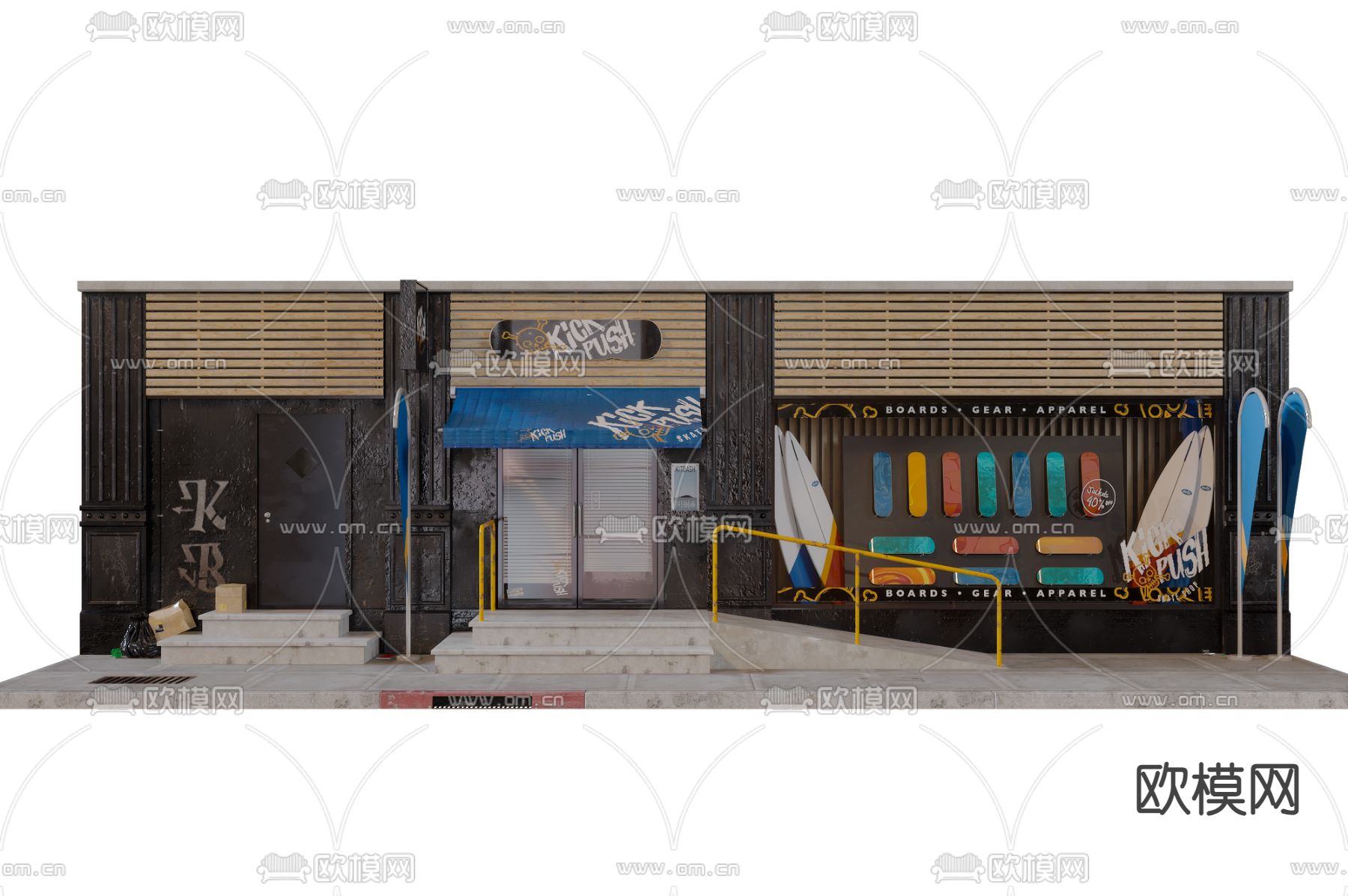 冲浪板专卖店3d模型下载