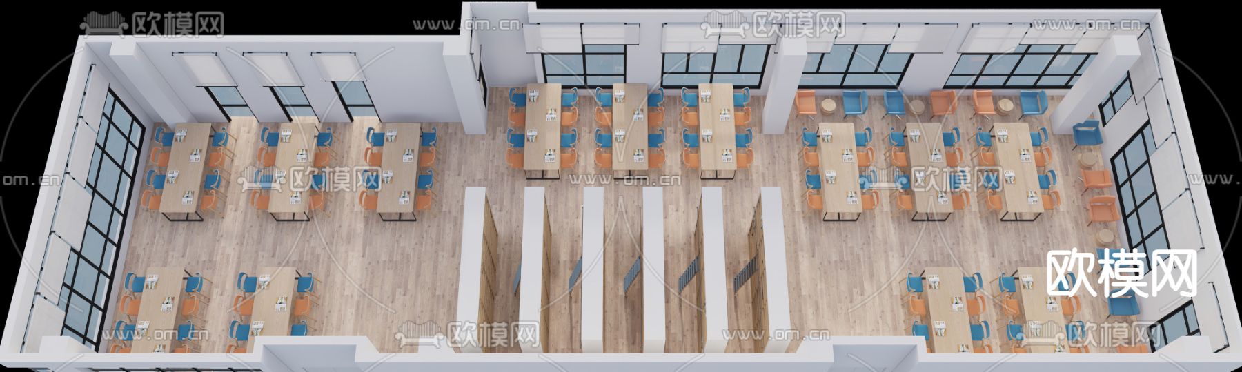 图书馆 阅览室3d模型下载（渲染图3）