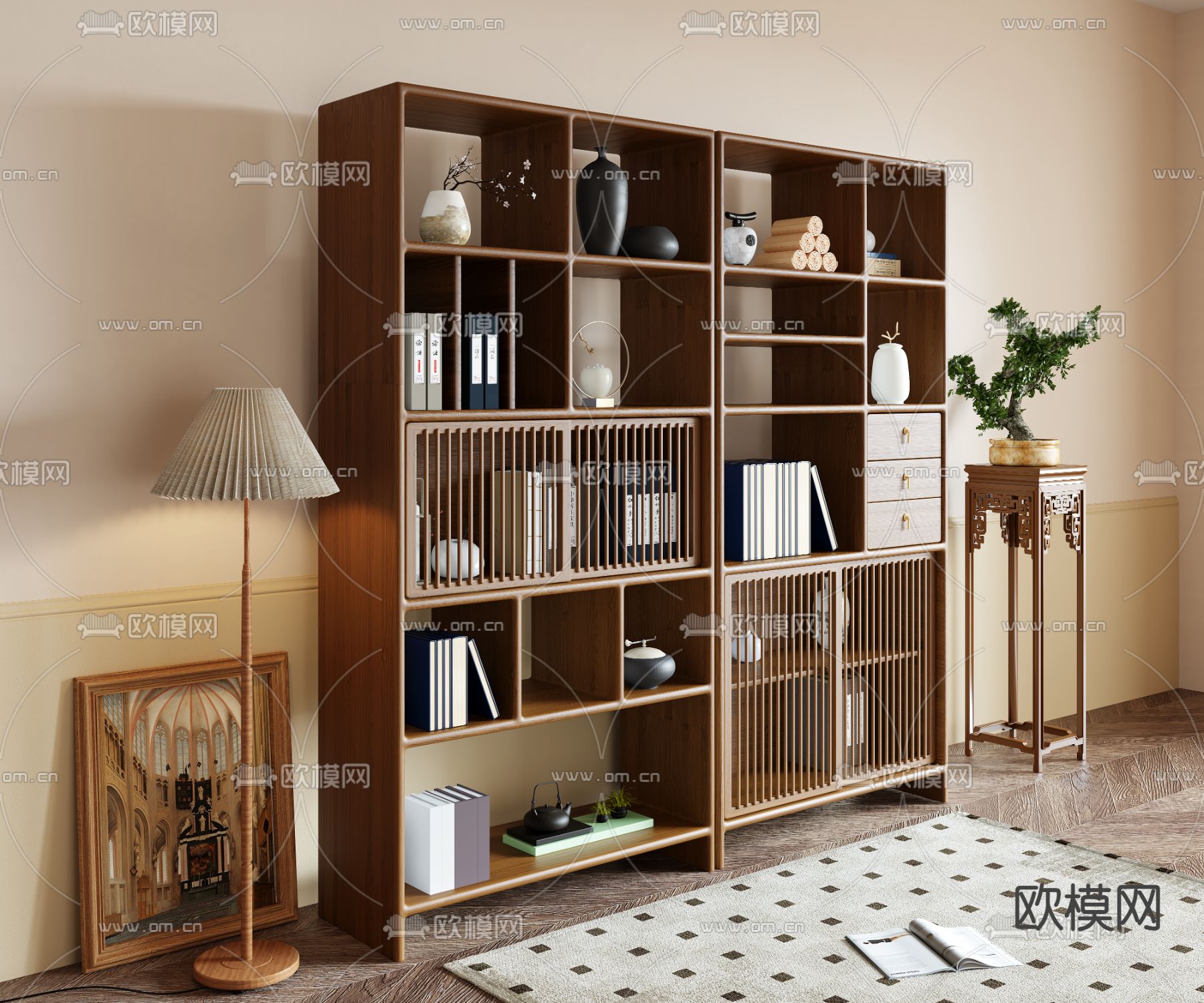 博古架3d模型下载（渲染图2）