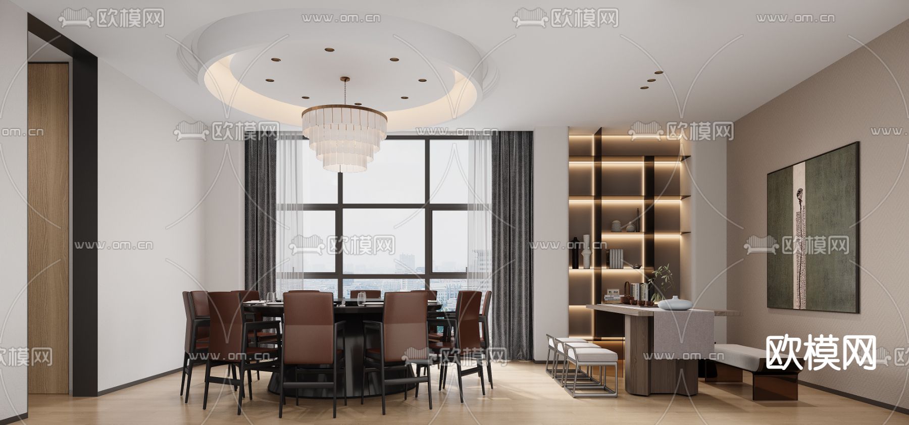 中餐厅包房 包厢 包间3d模型下载