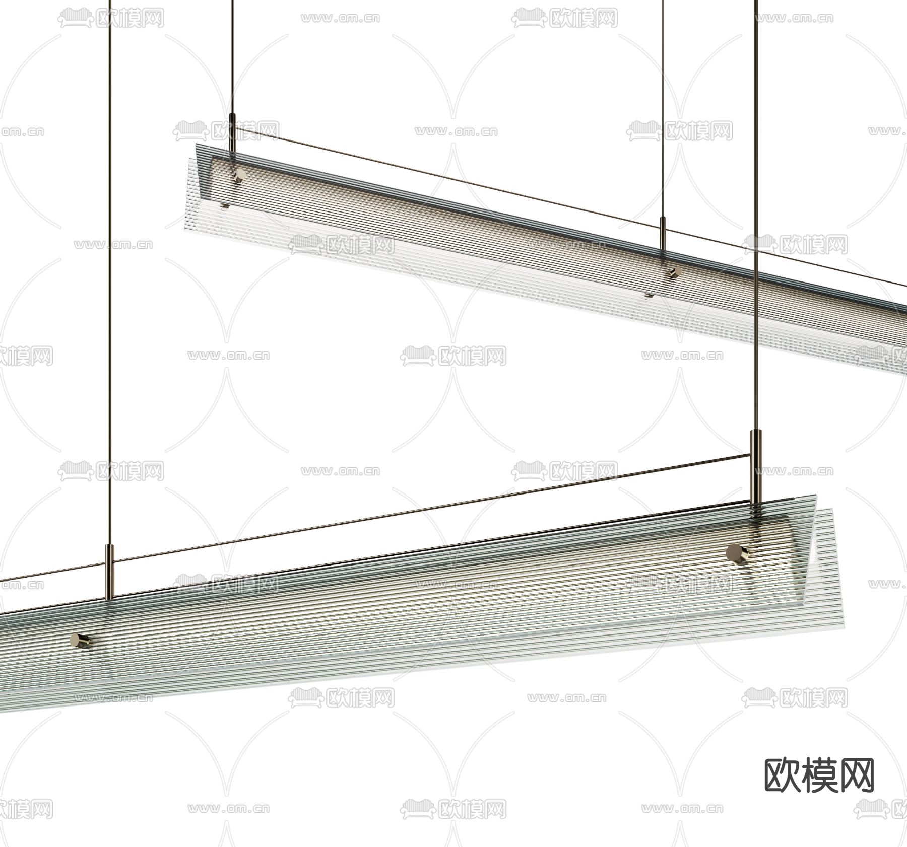 长吊灯 办公吊灯3d模型下载