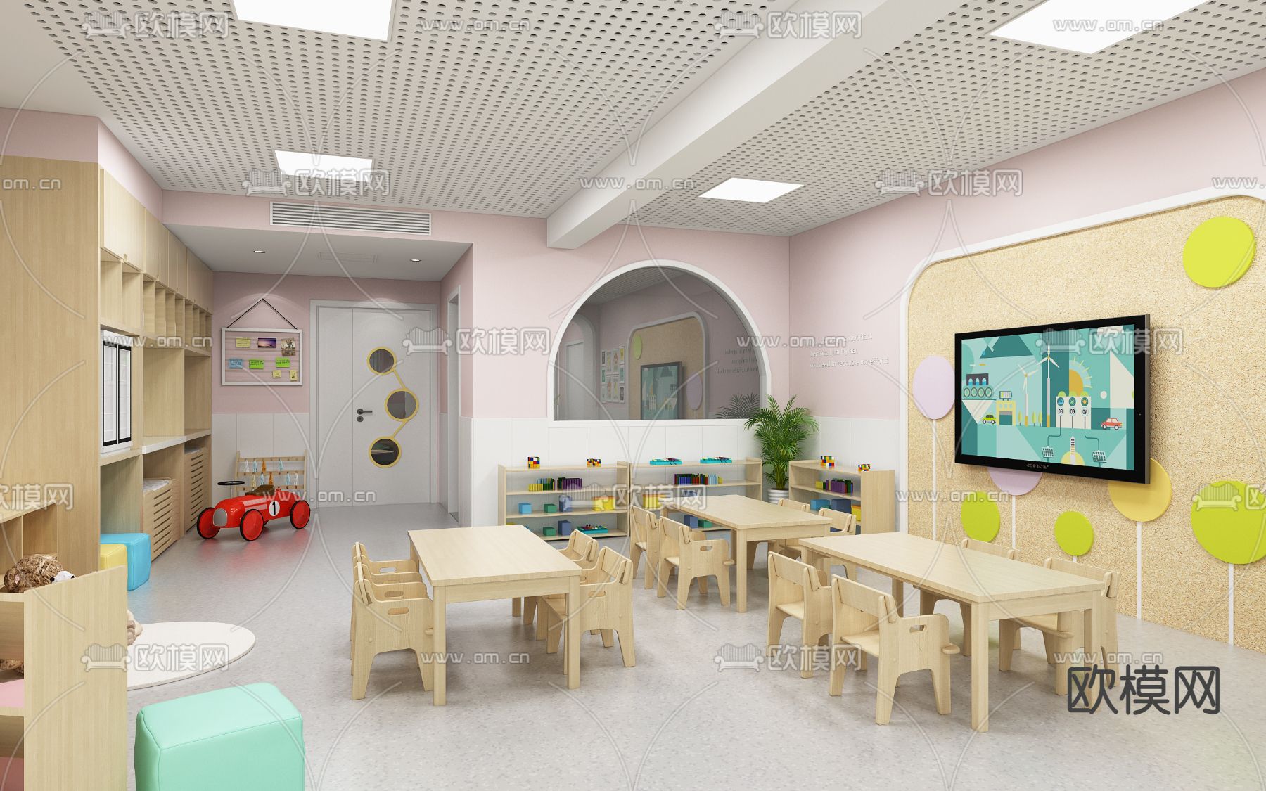 幼儿园教室3d模型下载（渲染图2）