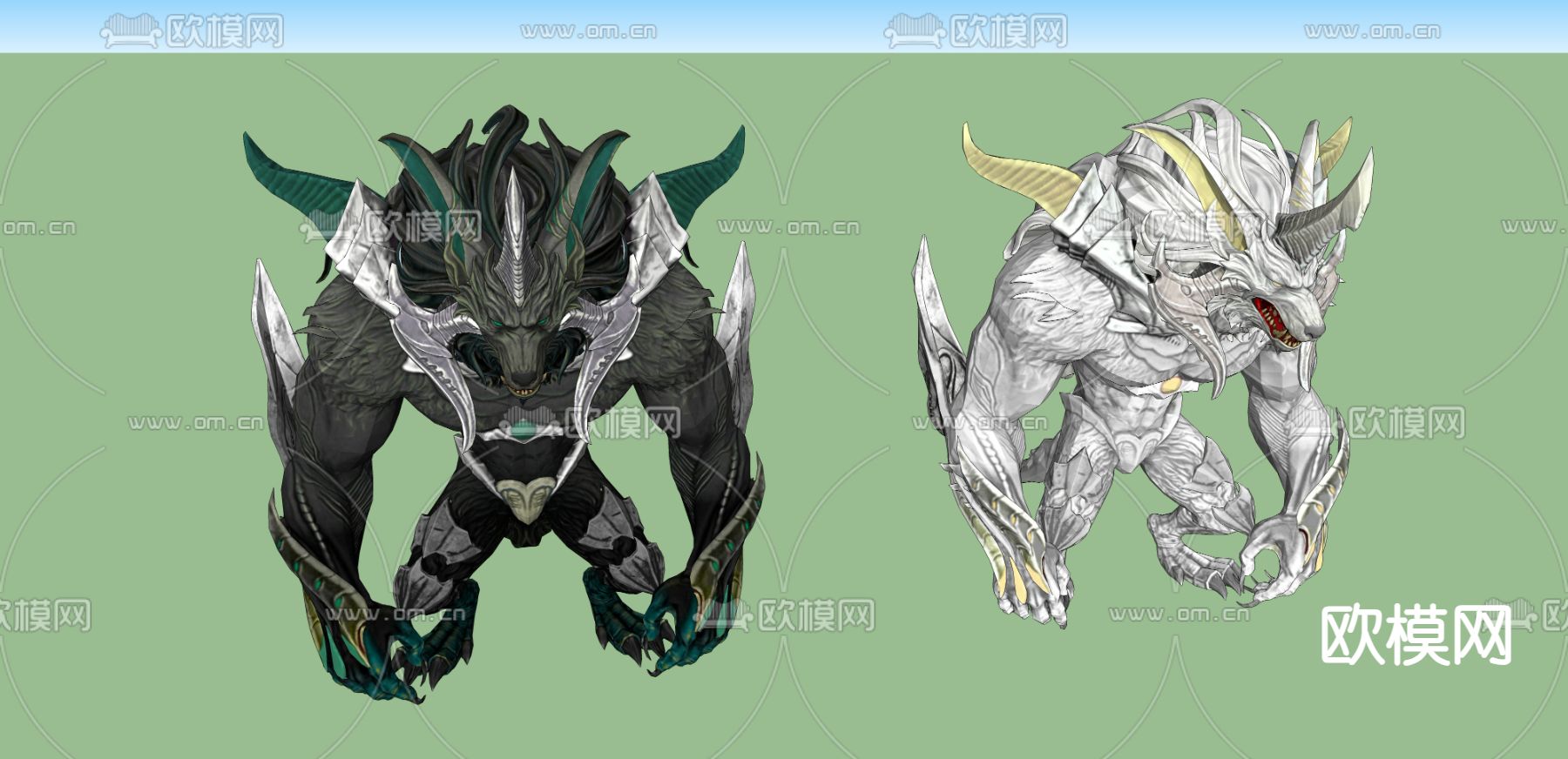 游戏角色su模型下载（渲染图2）