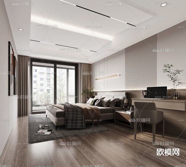 现代卧室免费3d模型下载