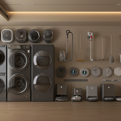  洗衣机 烘干机 洗烘一体机su模型 