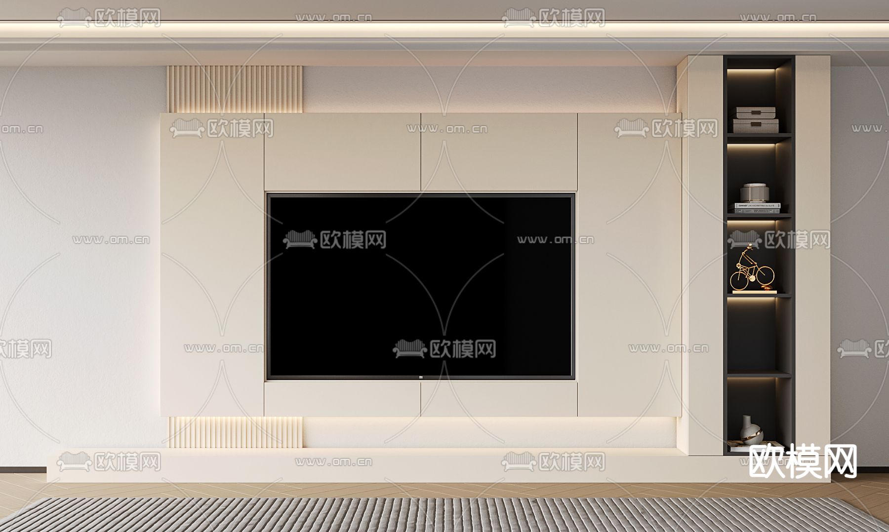 电视背景墙su模型