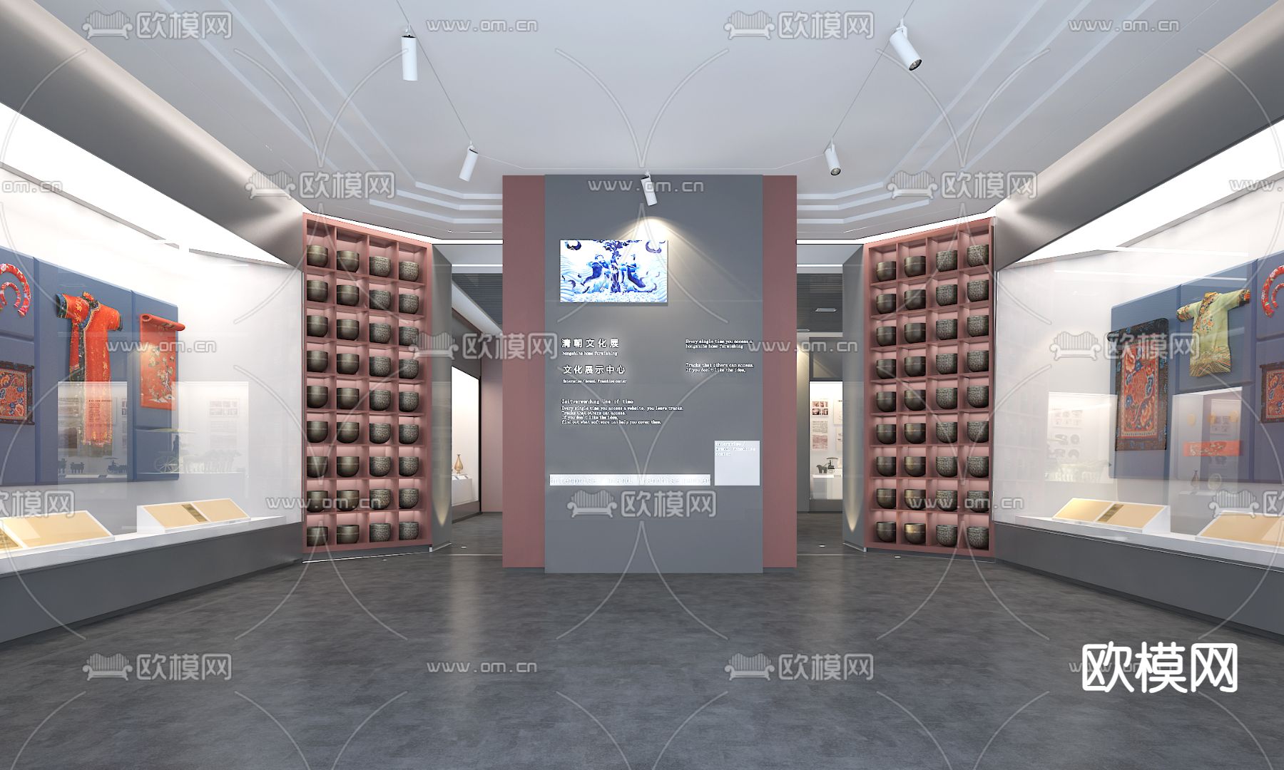 清朝文化博物馆su模型下载（渲染图1）