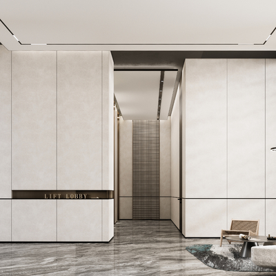  现代酒店大堂su模型 