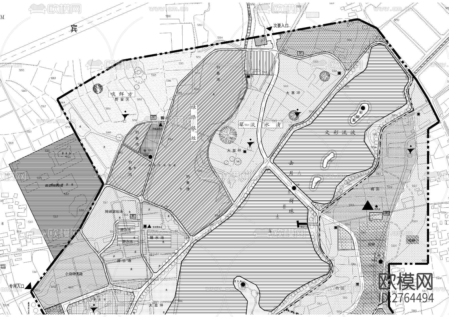 公园总体规划平面图下载（渲染图4）