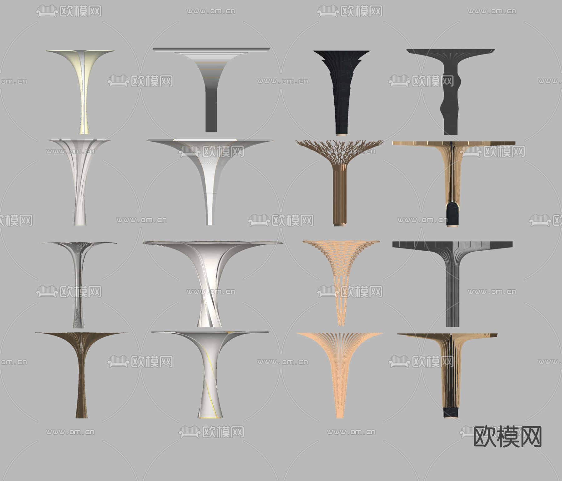 现代异形柱子su模型下载（渲染图2）