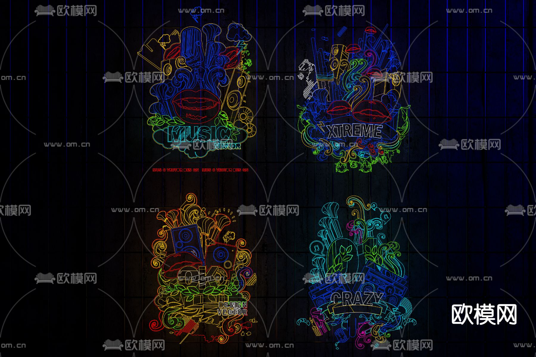 霓虹灯 网红灯 发光灯3d模型下载