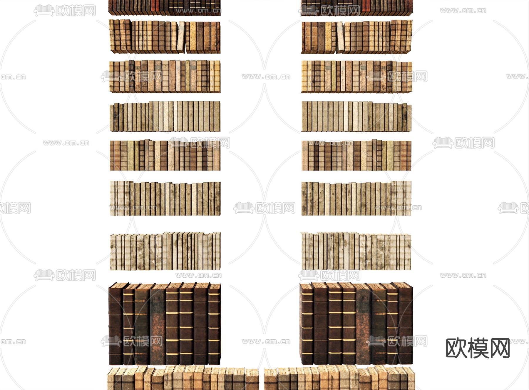 欧式古典书籍su模型下载（渲染图1）