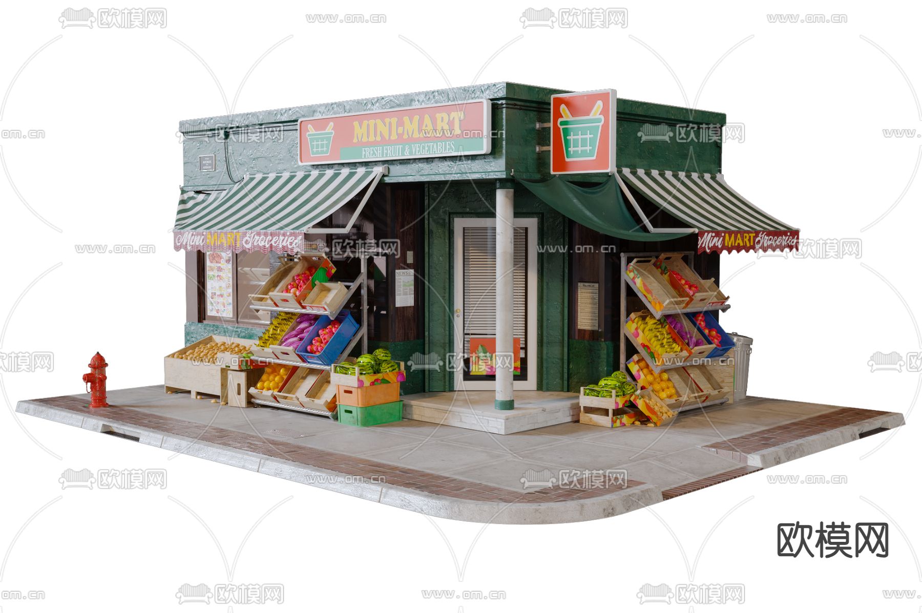 水果店3d模型下载