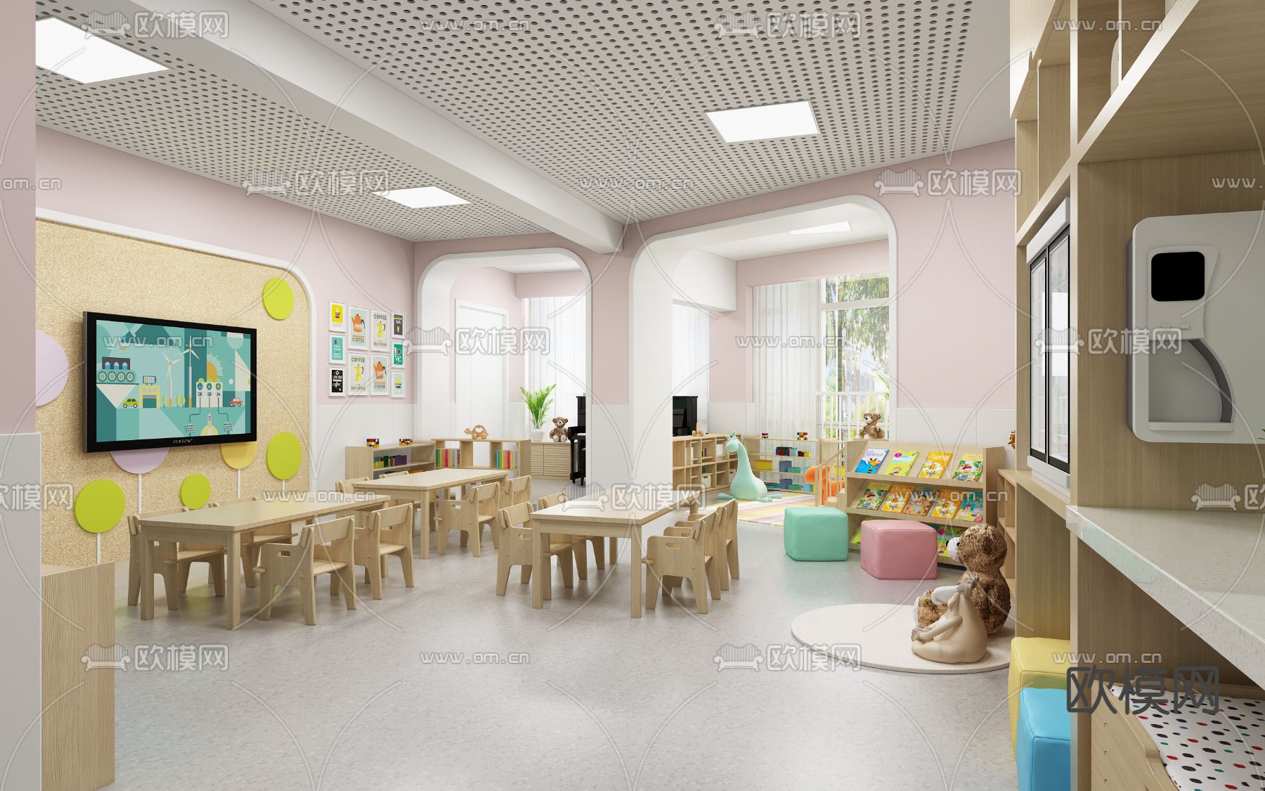 幼儿园教室3d模型下载（渲染图1）