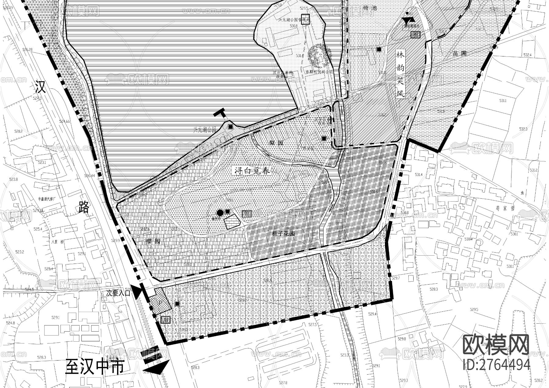 公园总体规划平面图下载（渲染图3）