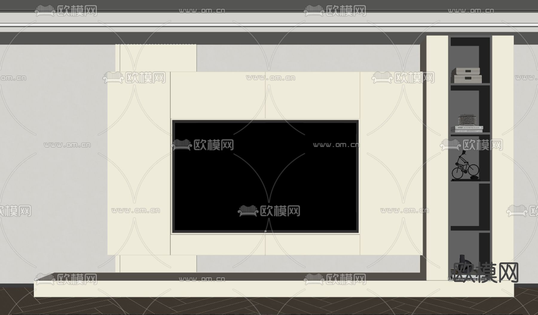 电视背景墙su模型