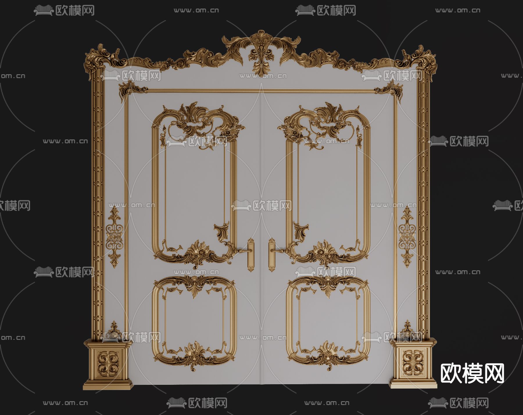 欧式古典金属大门su模型下载（渲染图1）
