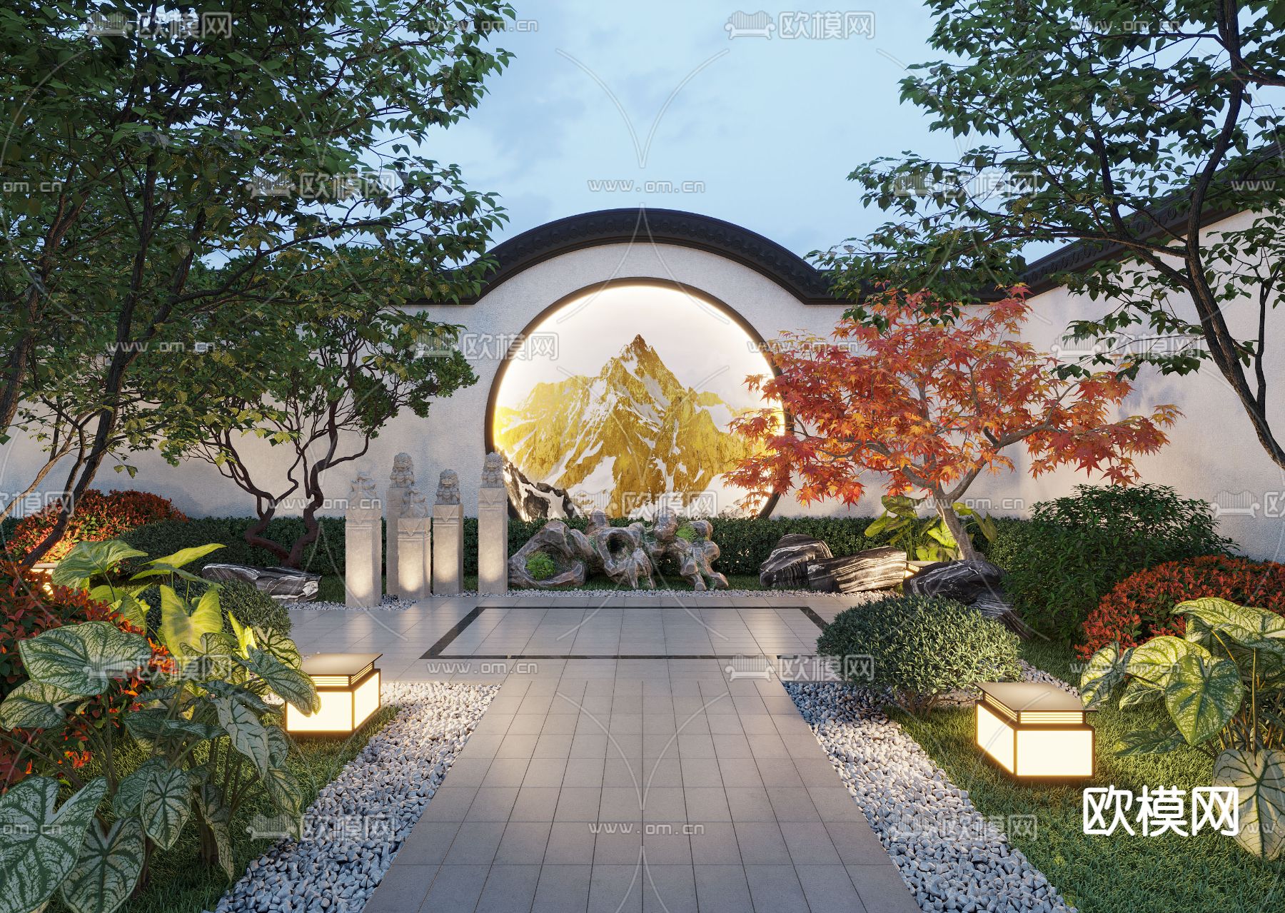 庭院景观su模型下载（渲染图1）