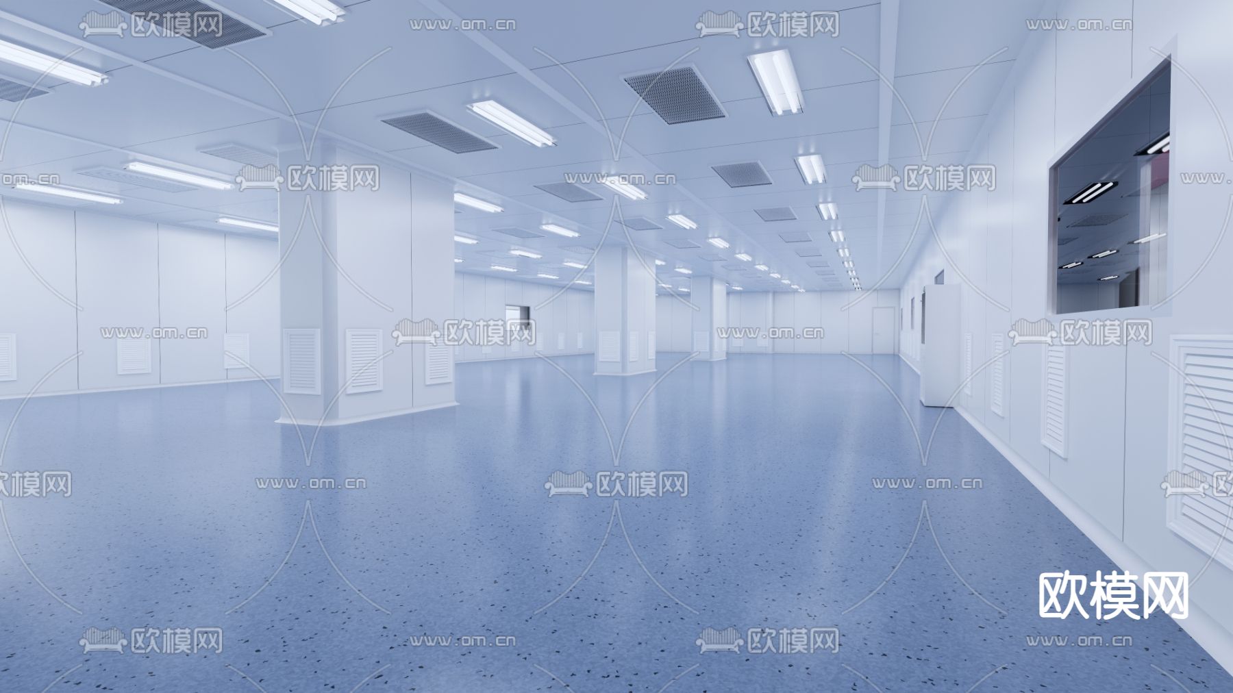 工厂净化车间 无尘实验室su模型下载（渲染图1）
