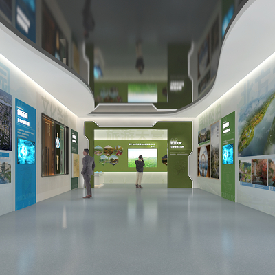  现代生态展厅su模型 