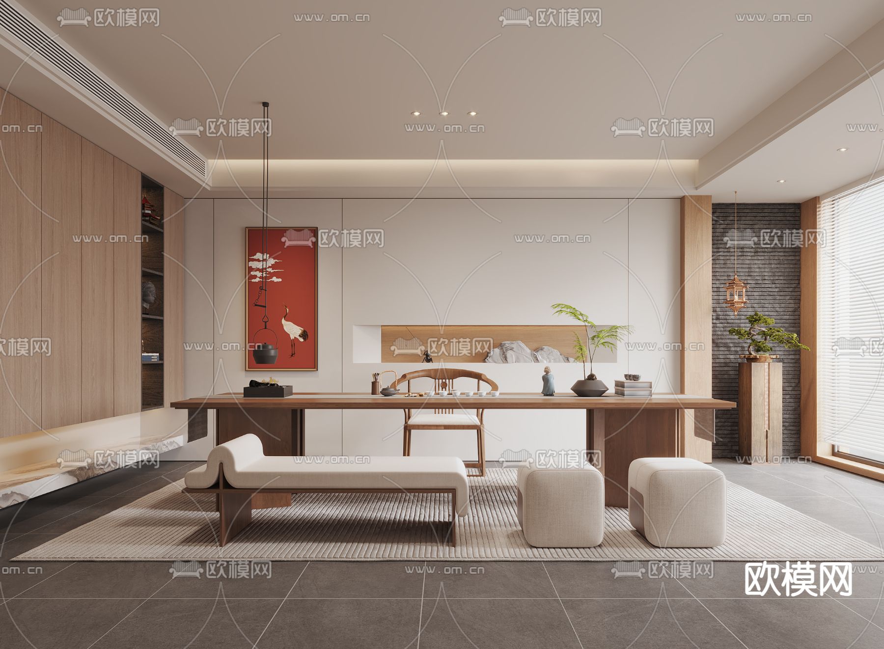 新中式茶室 宋氏美学3d模型下载