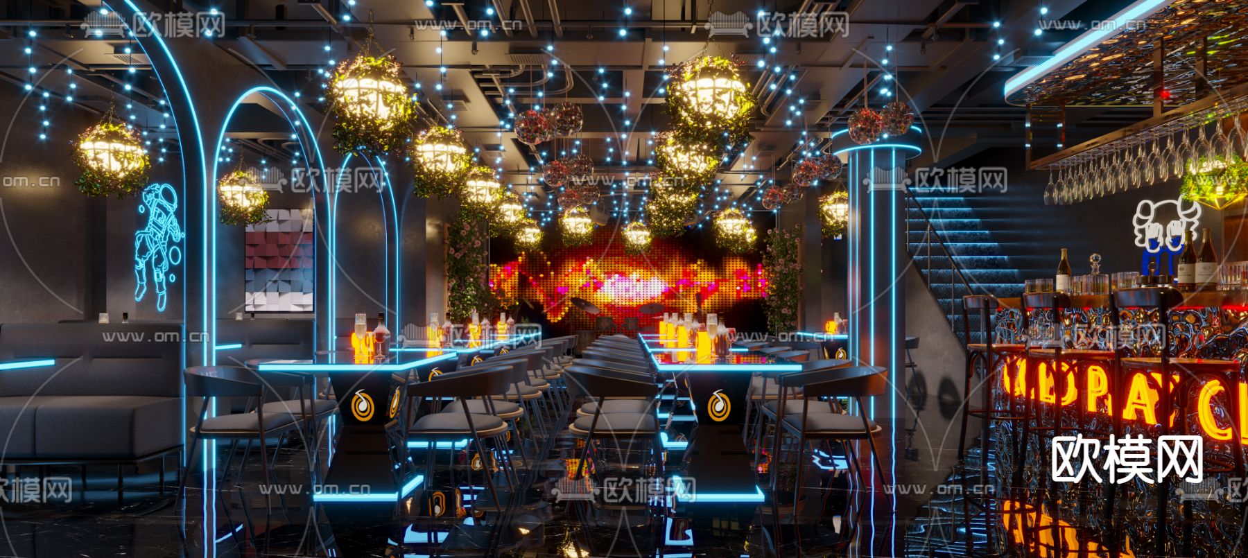 酒吧 清吧 夜总会3d模型下载（渲染图1）