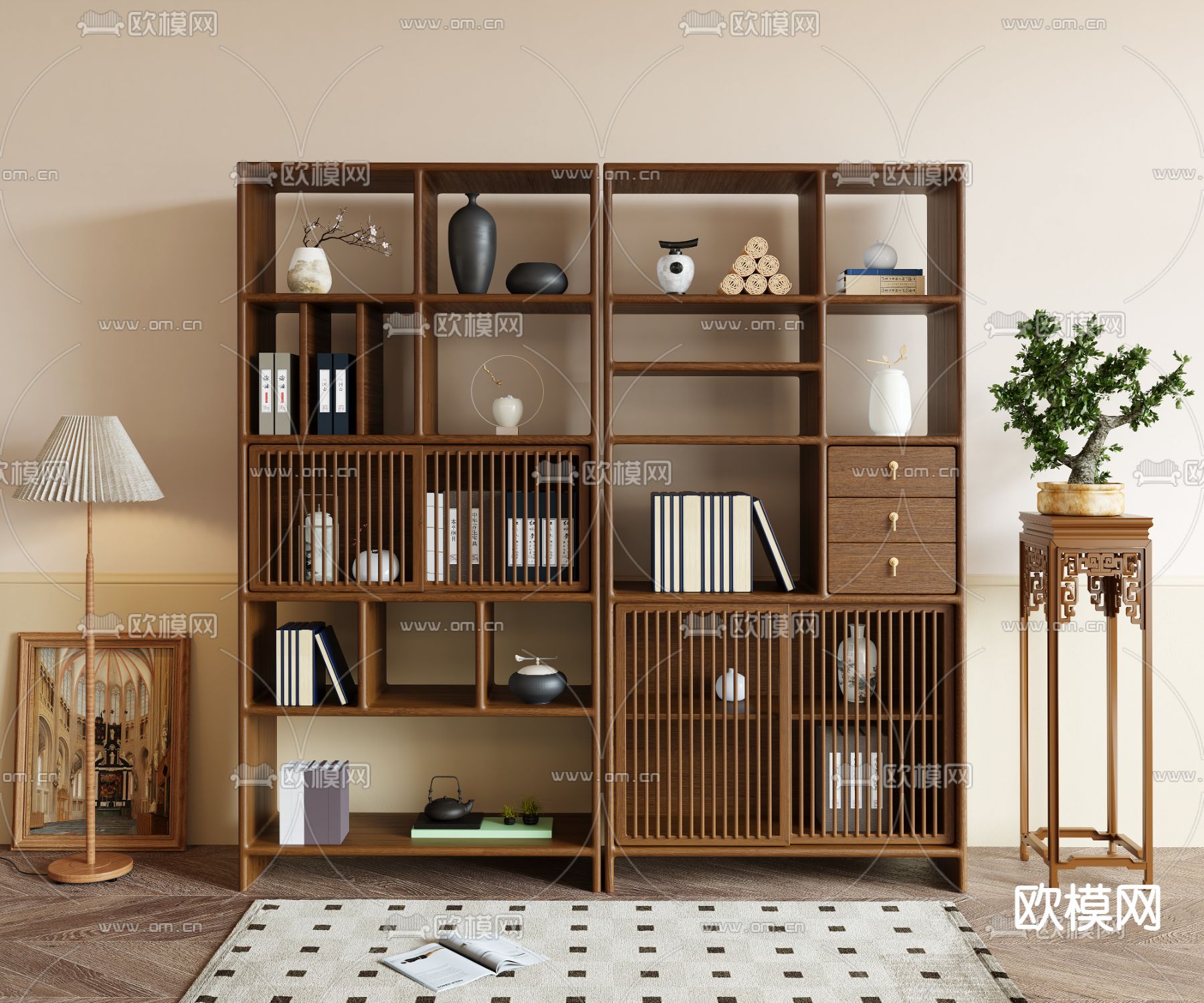 博古架3d模型下载（渲染图1）