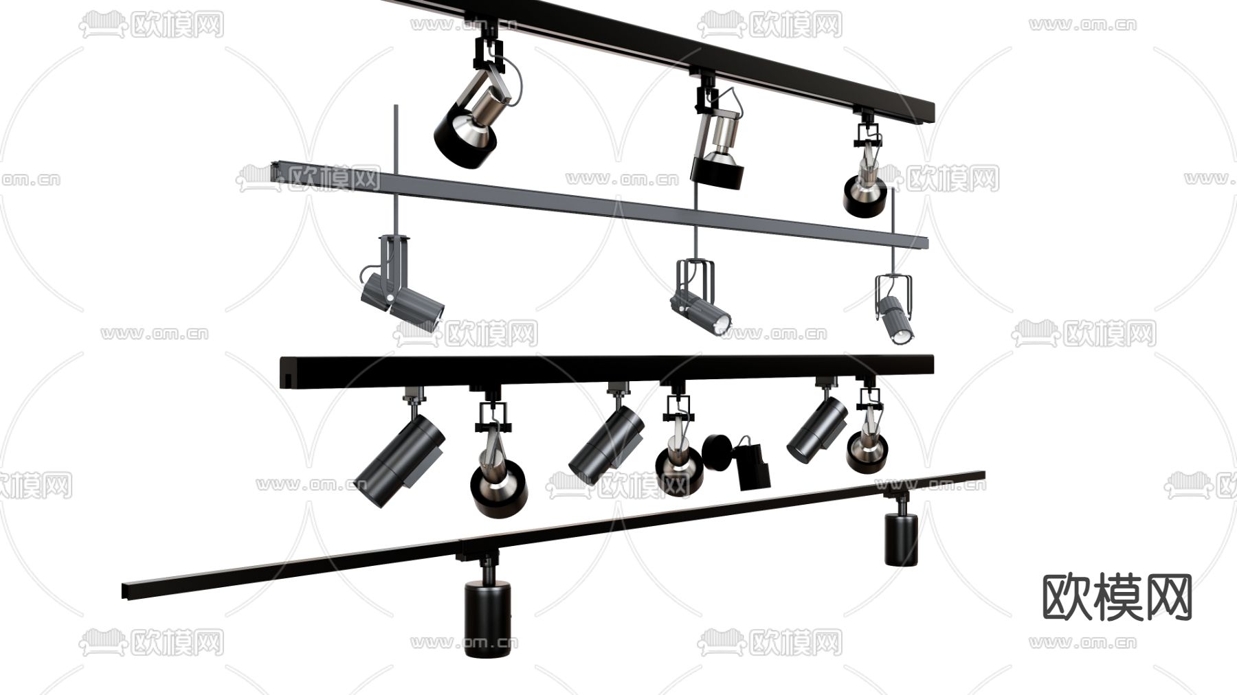 筒灯 射灯 轨道射灯su模型下载（渲染图1）