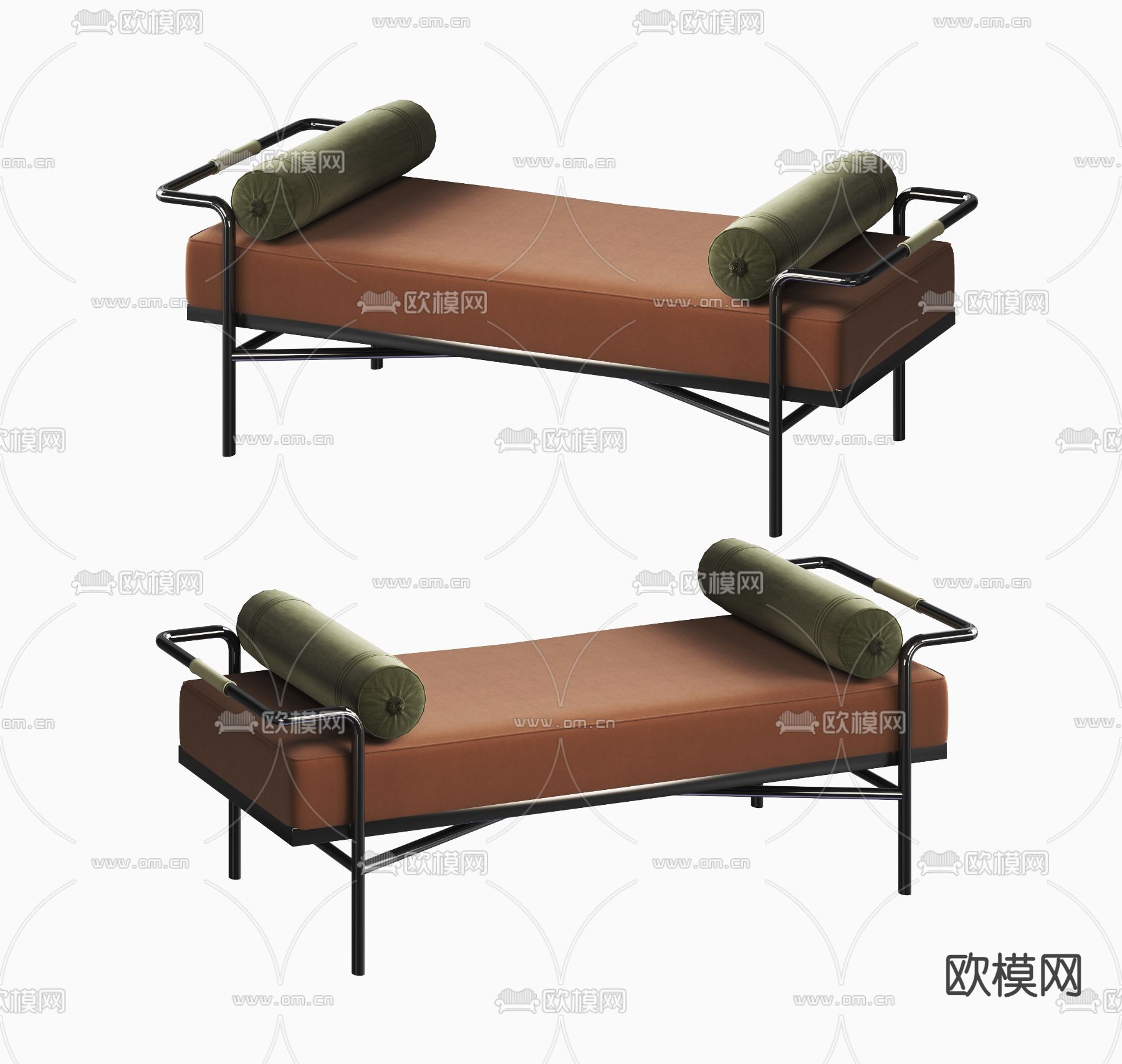 新中式脚踏 床尾凳3d模型下载