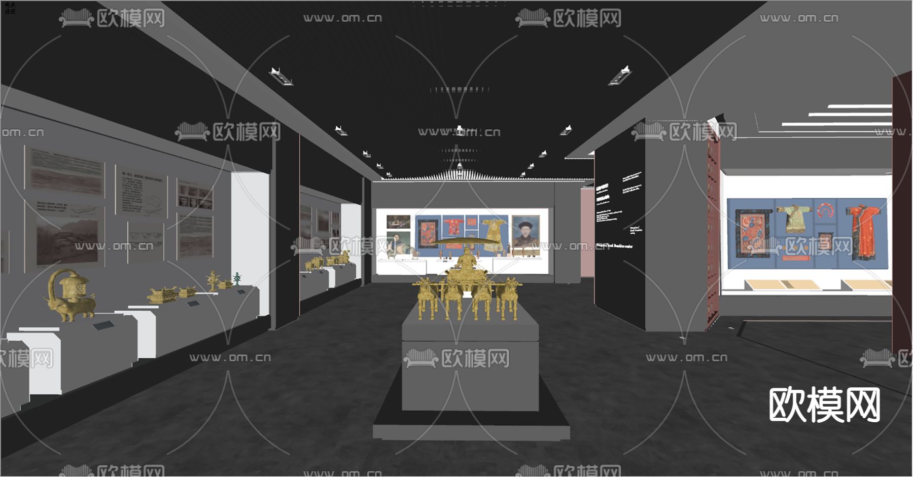 清朝文化博物馆su模型下载（渲染图3）