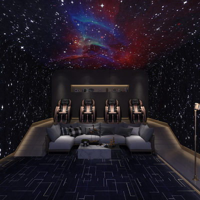  现代视听室 影音室su模型 