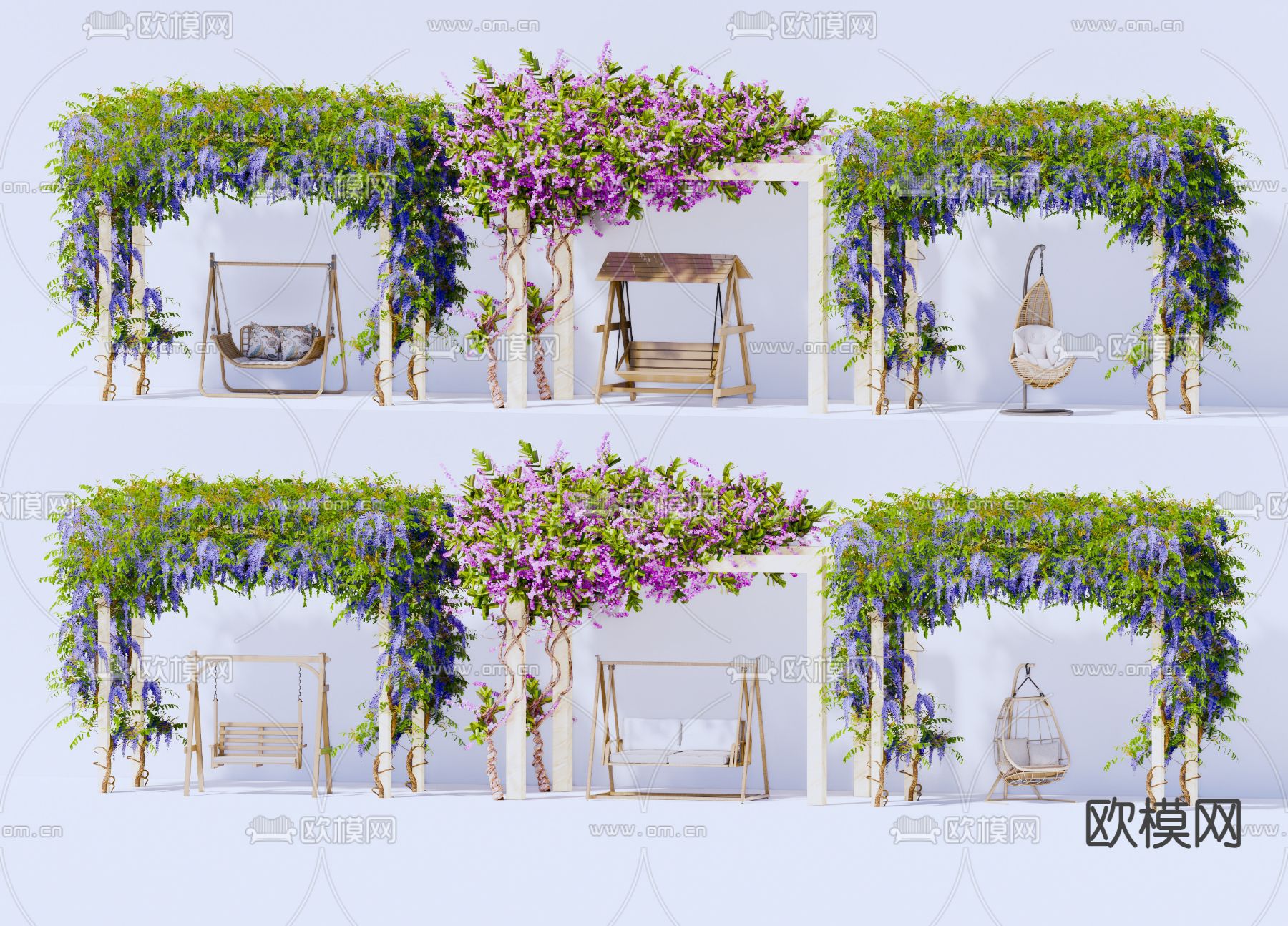 秋千 吊椅su模型下载（渲染图1）