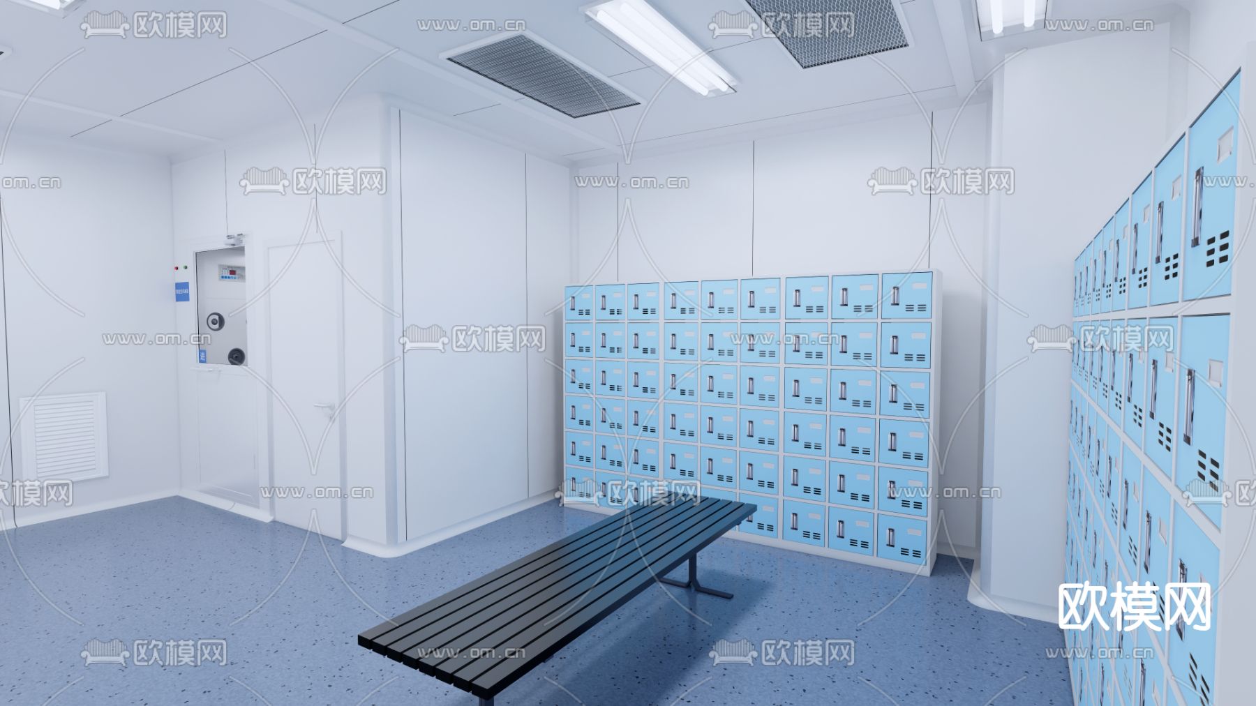 工厂净化车间 无尘实验室su模型下载（渲染图2）
