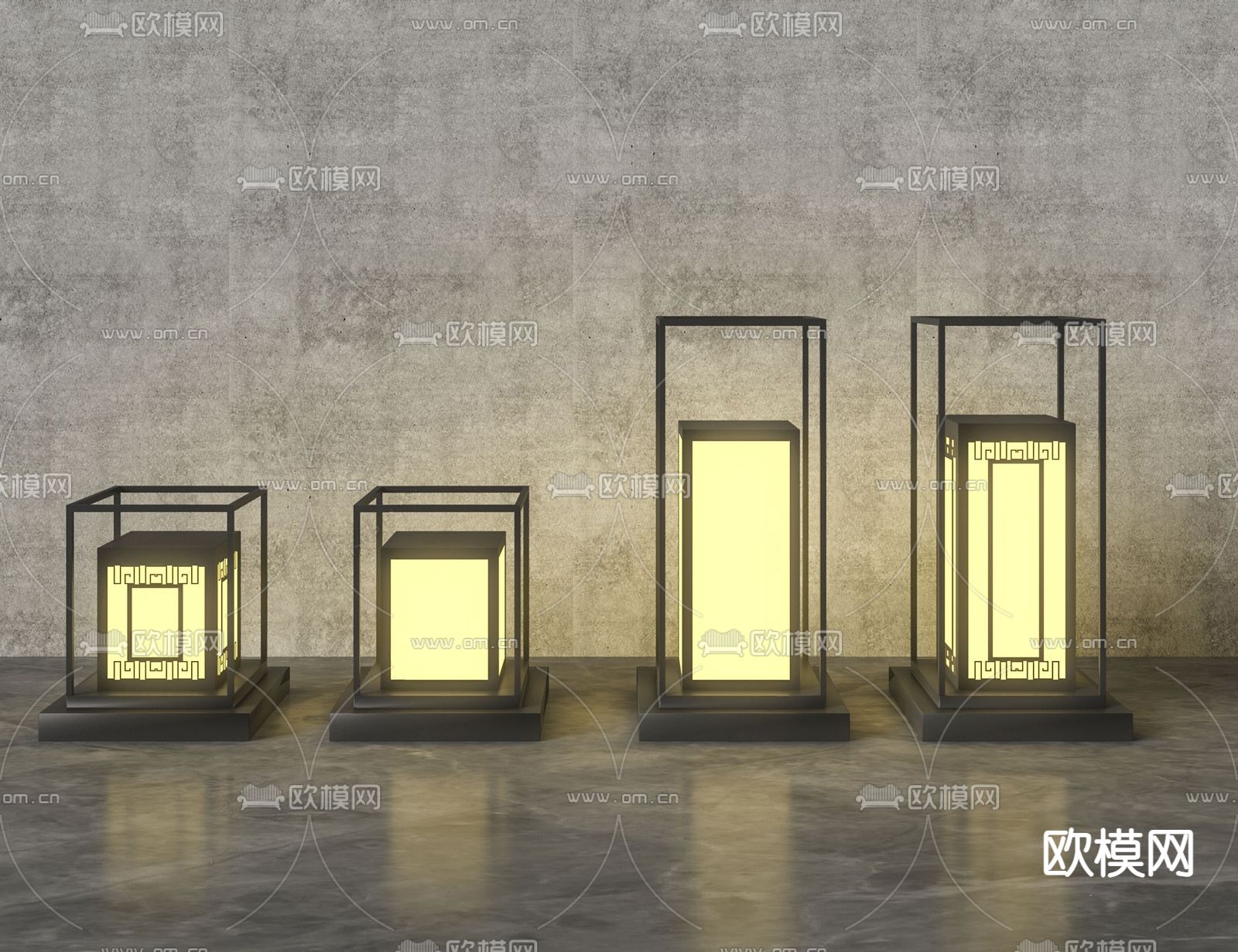 草坪灯 柱头灯 景观灯su模型下载（渲染图1）