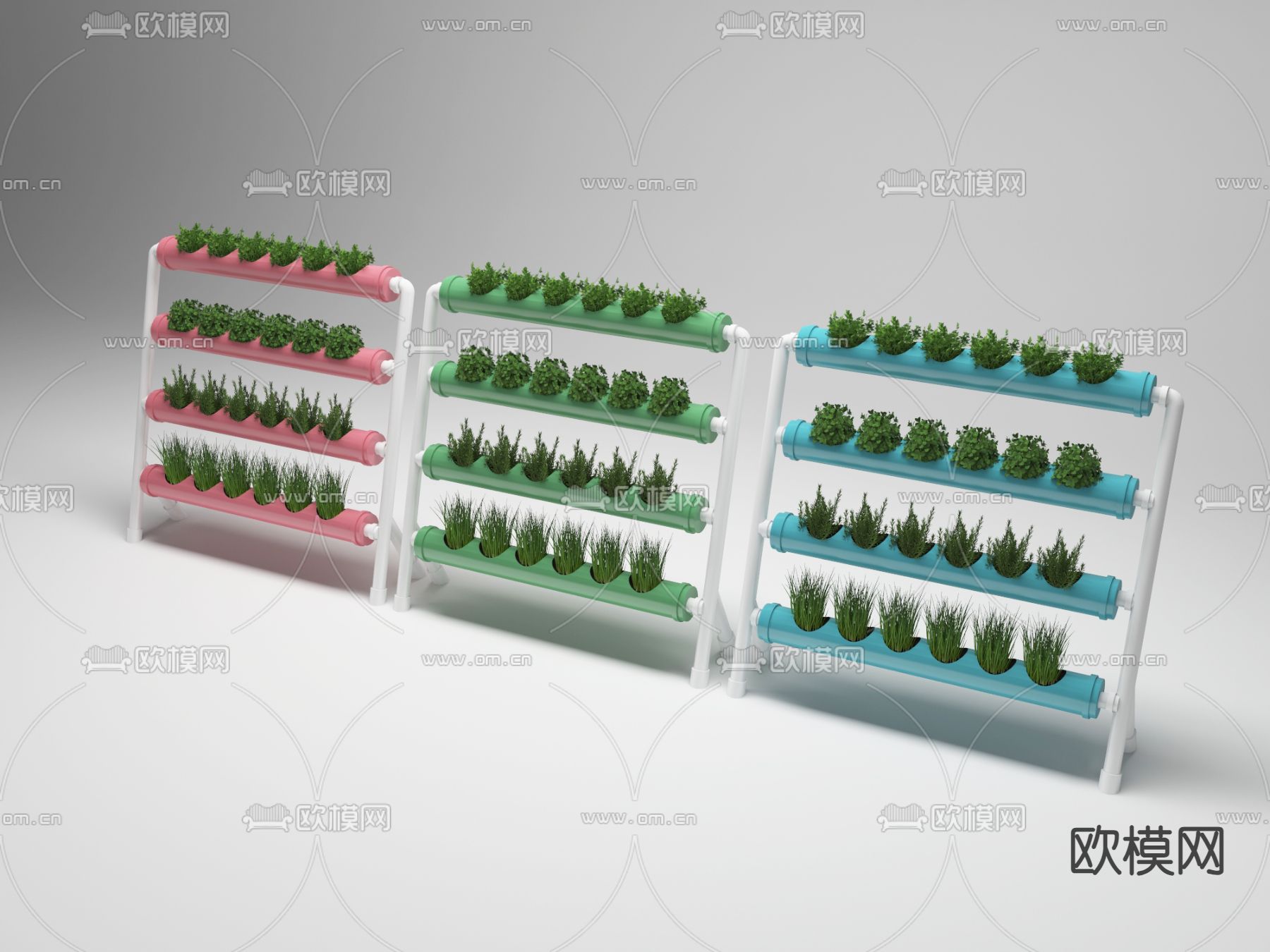 PVC管道盆栽 盆景3d模型下载（渲染图4）