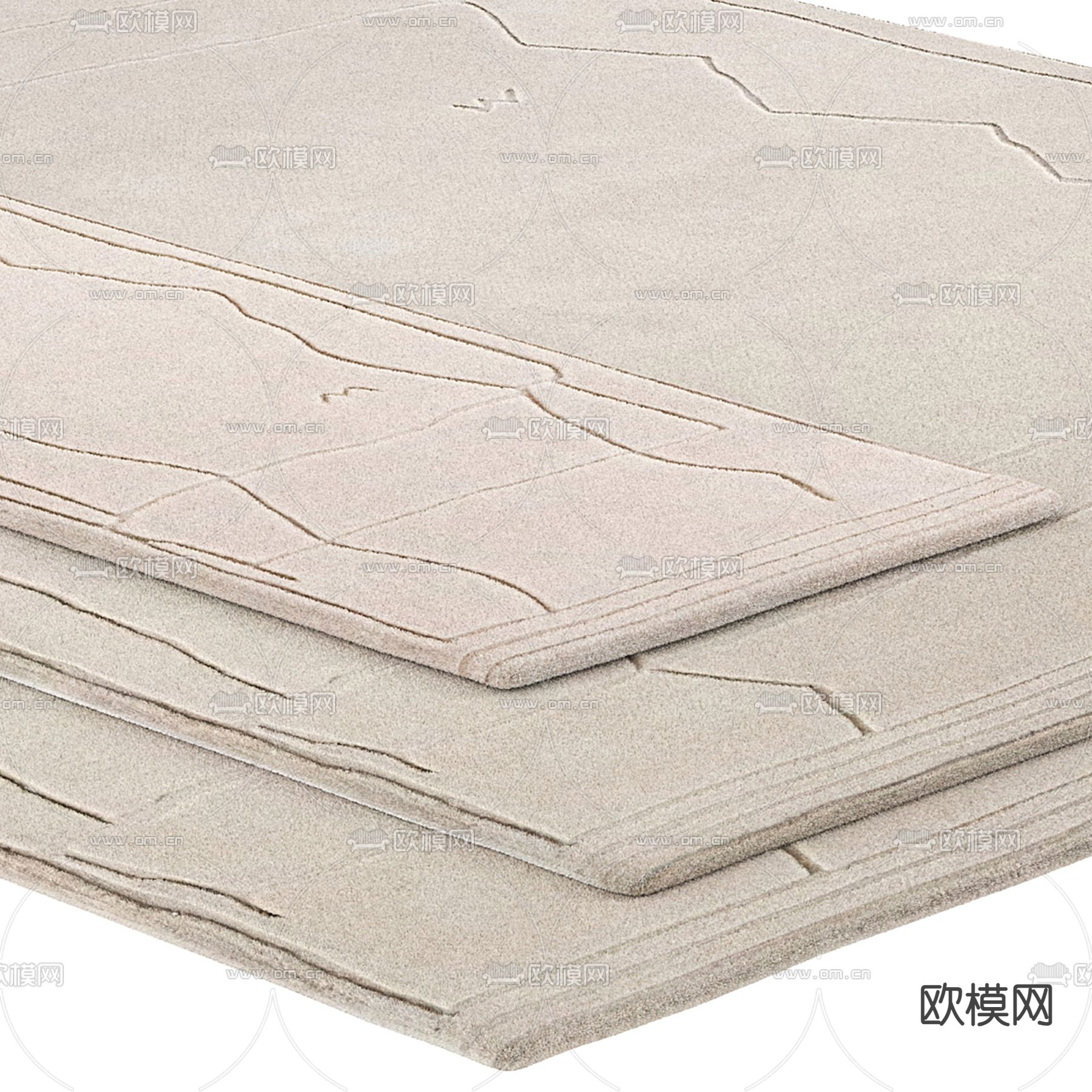 素色地毯 方毯3d模型下载（渲染图3）