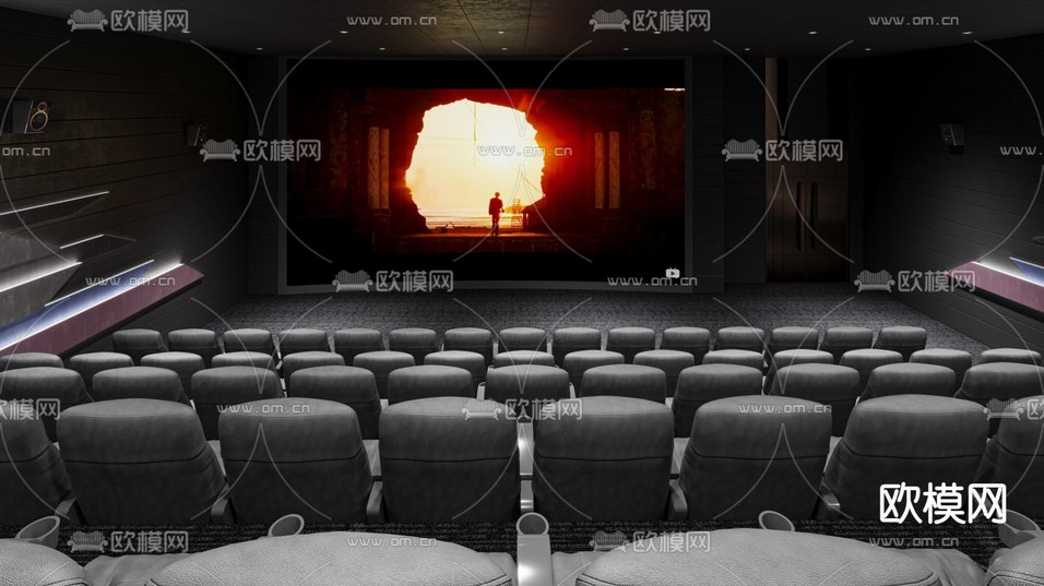 电影院 影厅3d模型下载(渲染图2)