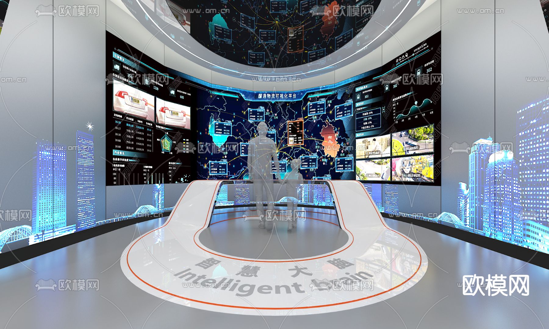 现代城市规划展厅su模型下载（渲染图2）