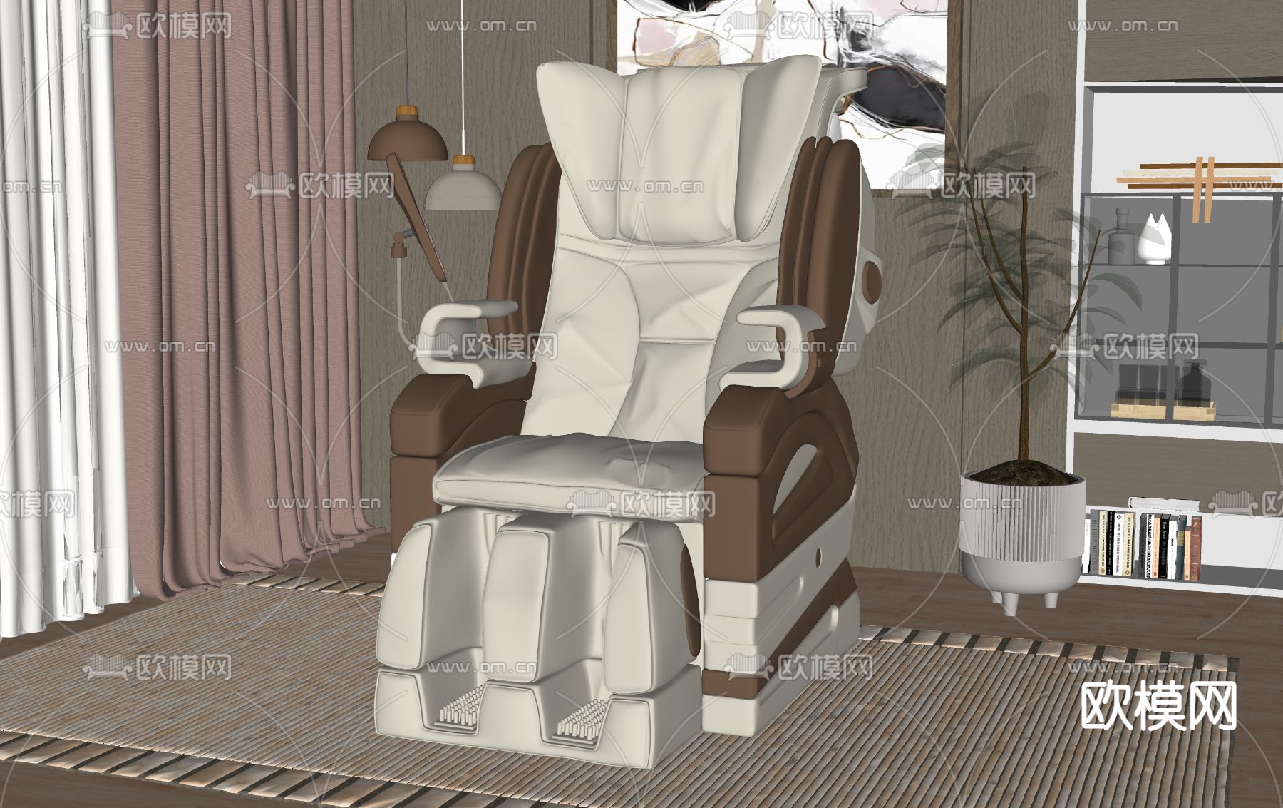 现代按摩椅su模型下载（渲染图2）