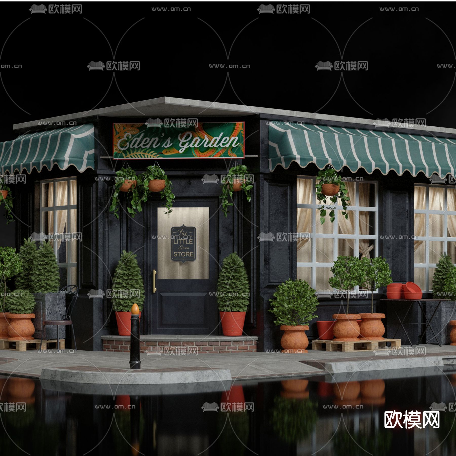 商铺门头 门面 店招3d模型下载